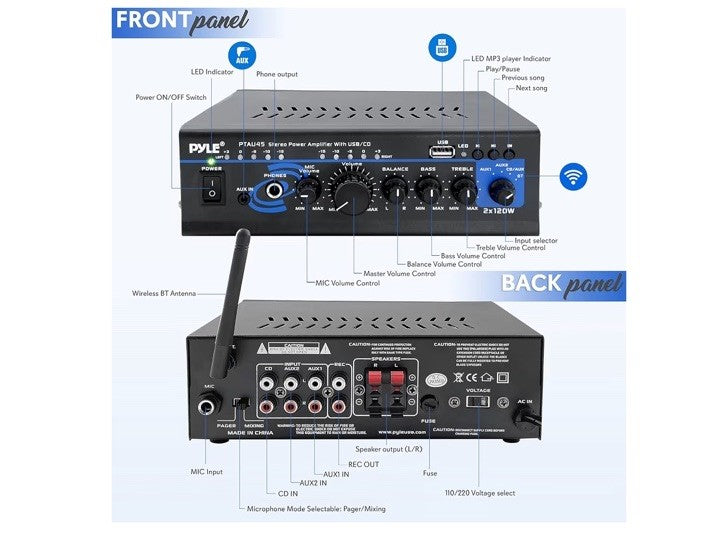 Pyle PTAU45 2 Channel Power Amplifier