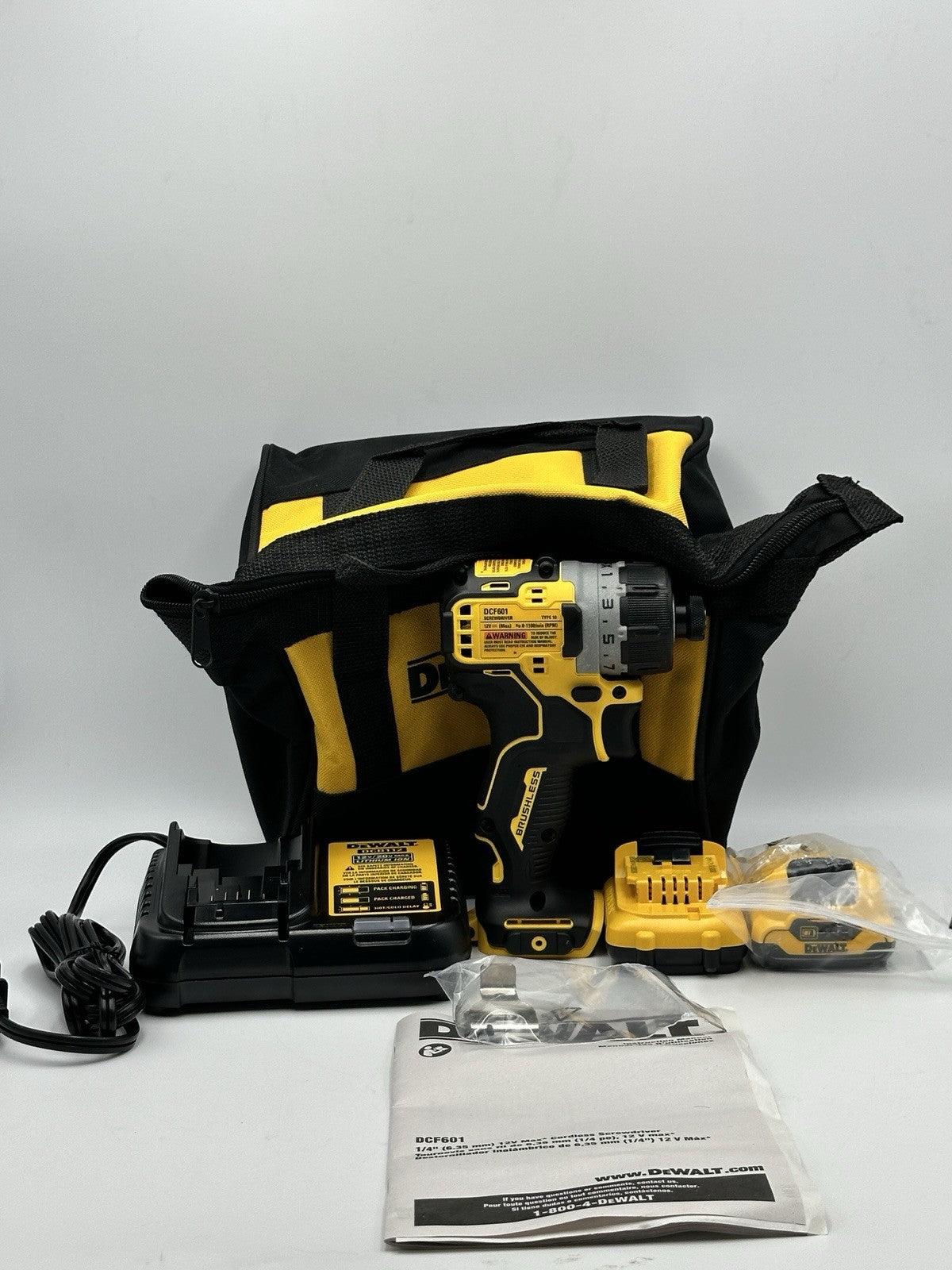 DeWalt DCF801F2 12V MAX Brushless Xtreme Sub-Compact 1/4" HEX Impact Driver Kit