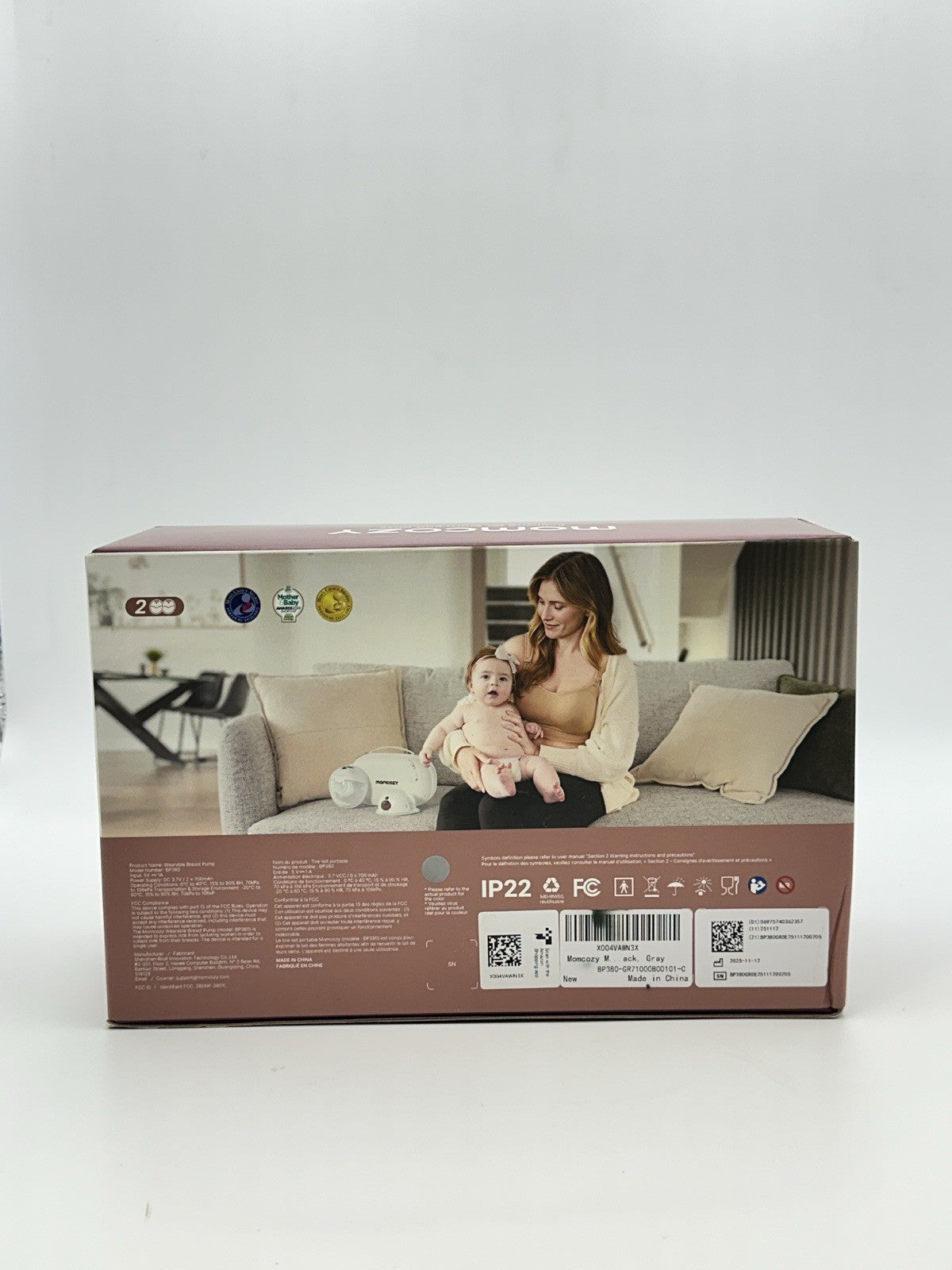 Momcozy M5 Smart APP Controlled Wearable Breast Pump, 2 Count-G, Quill Gray 
