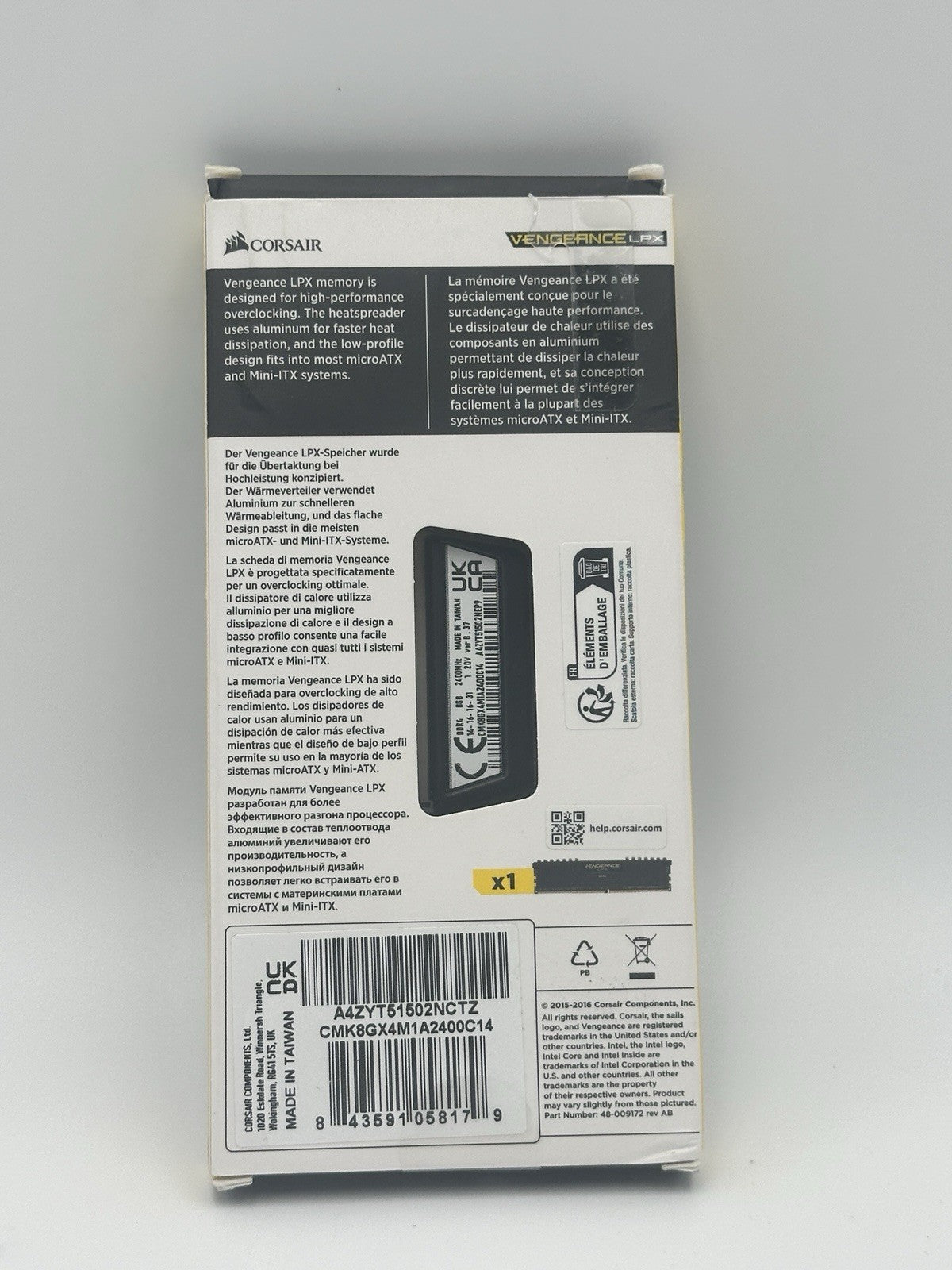Corsair Vengeance LPX 8GB DDR4 Ram