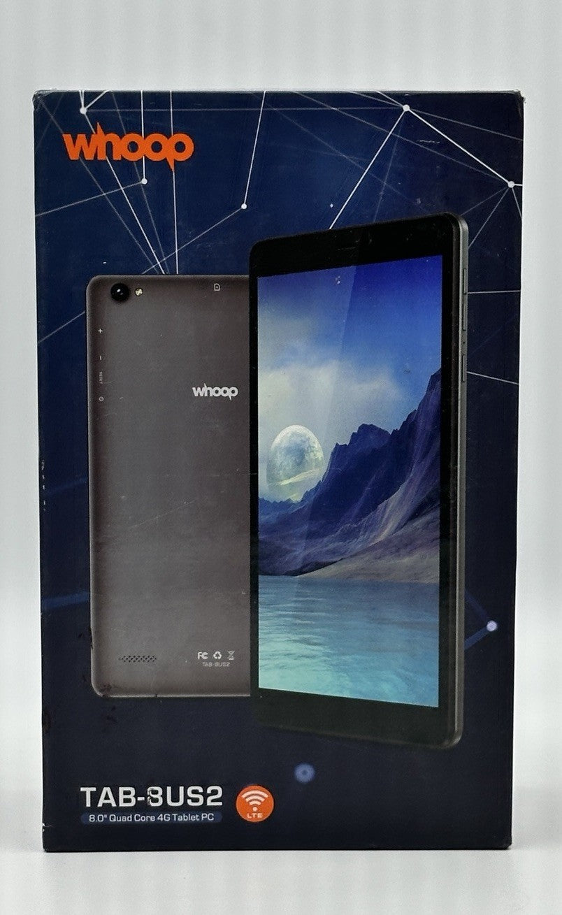 Whoop TAB-8US2 Android Tablet 8” NEVER USED, INCLUDES PROTECTIVE CASE BUNDLE