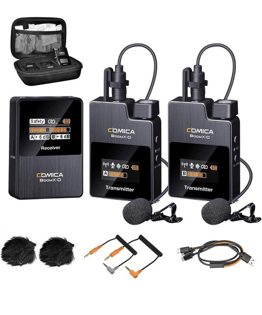 Comica BoomX-D Pro D2 2.4G Dual-Channel On-board Recording Wireless Microphone