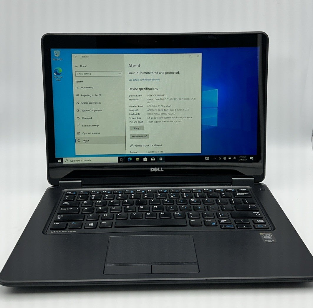 Dell Latitude E7450, 5th gen i5, 8GB RAM, 256GB SSD, 14'' Touch , Win10 Touch