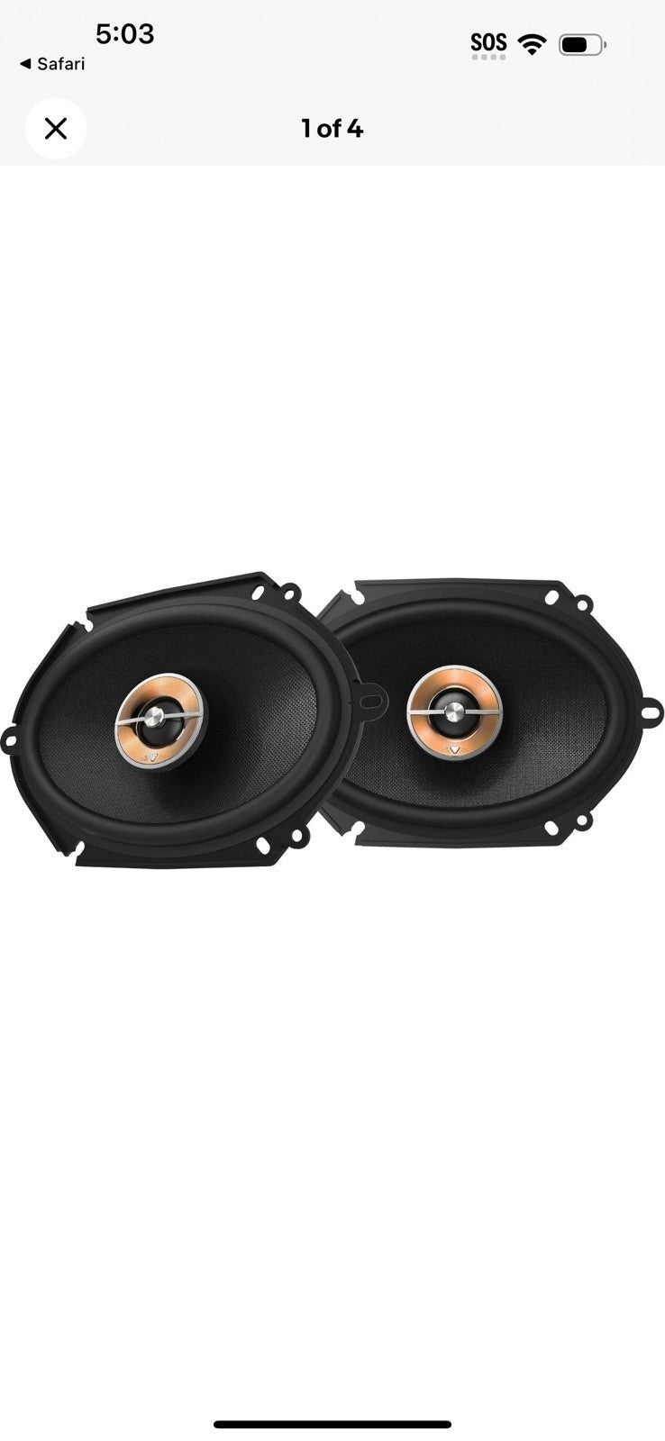 Infinity KAPPA 86CFX 6x8" 2-Way Car Speakers 300 Watts 100 Watts Rms 2.5 Ohms