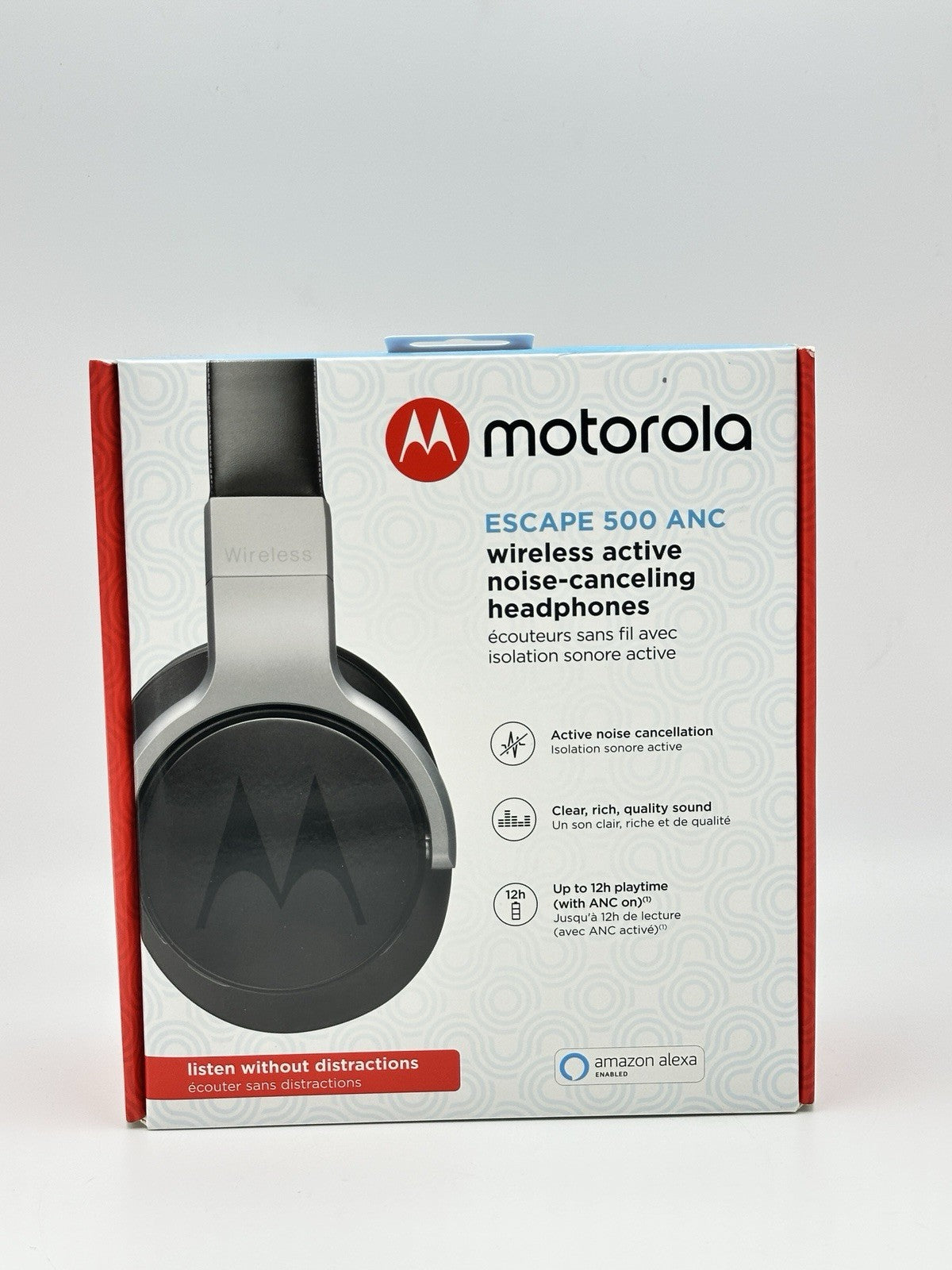 Motorola Escape 500 ANC Wireless Headphones with Active Noise Cancelling - BLK