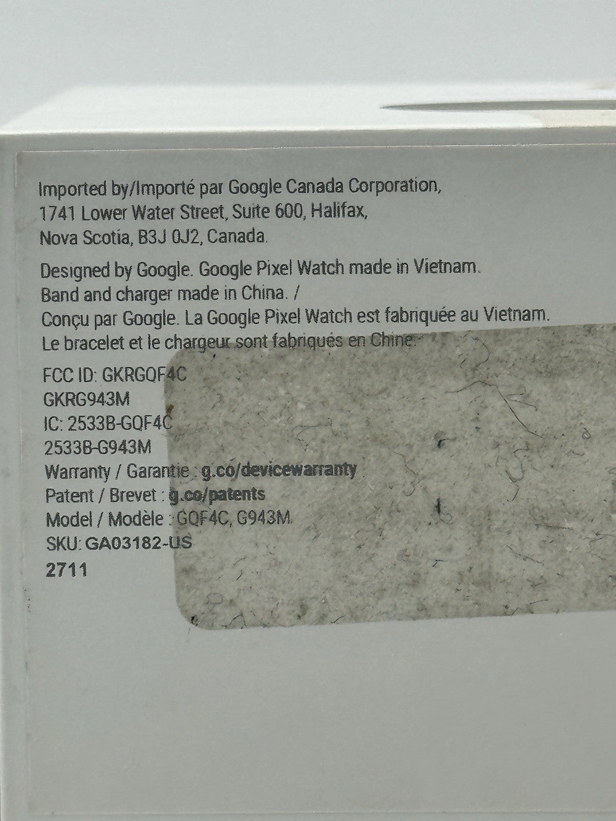 Google Pixel Silver Stainless Steel Case Chalk Band Android Bluetooth Wifi