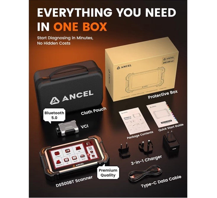 ancel ds500bt Bi Directional Scan Tool 28+plus Life Time Free Updates