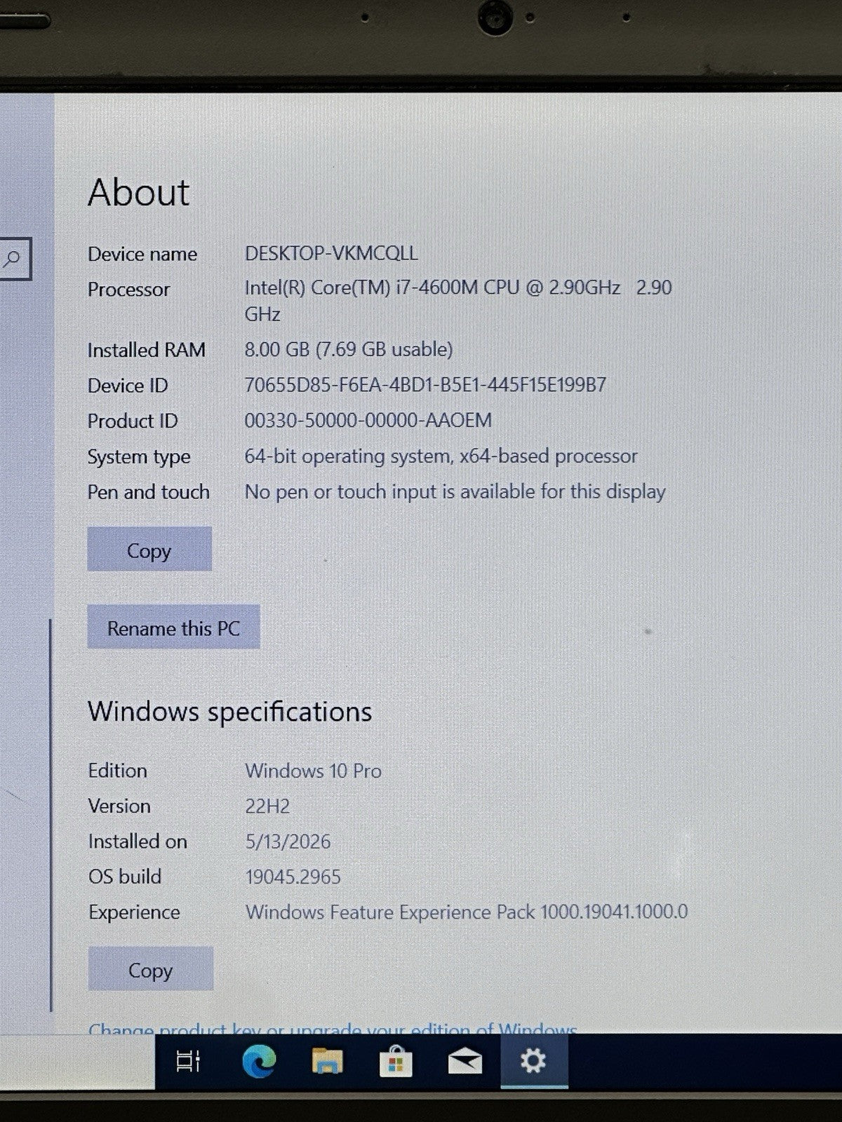 Lenovo ThinkPad T440p Intel Core i7-5th 4600M @ 2.9GHz, 8GB RAM, 512gb