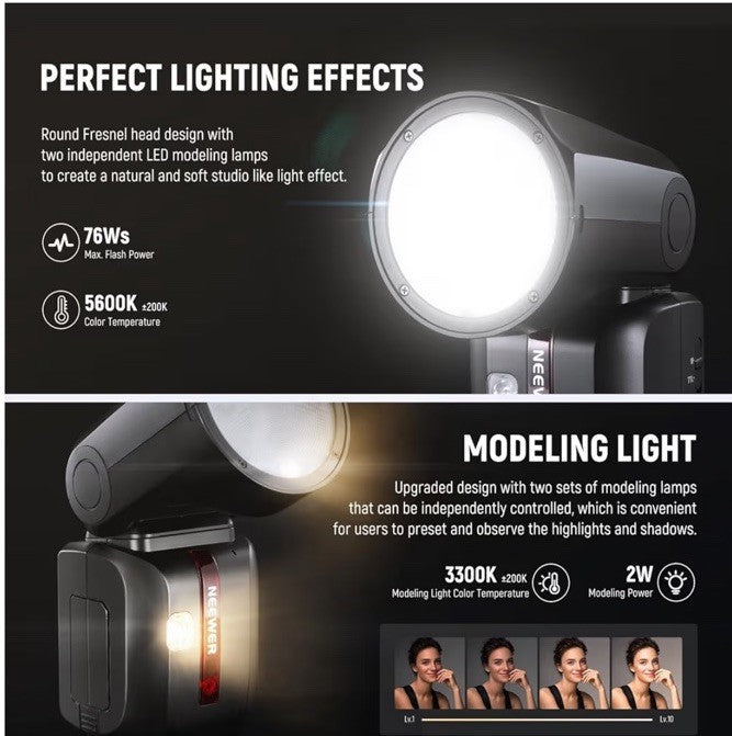 NEEWER Z2-S 2.4G TTL Round Head Flash Speedlite for Sony New Open Box