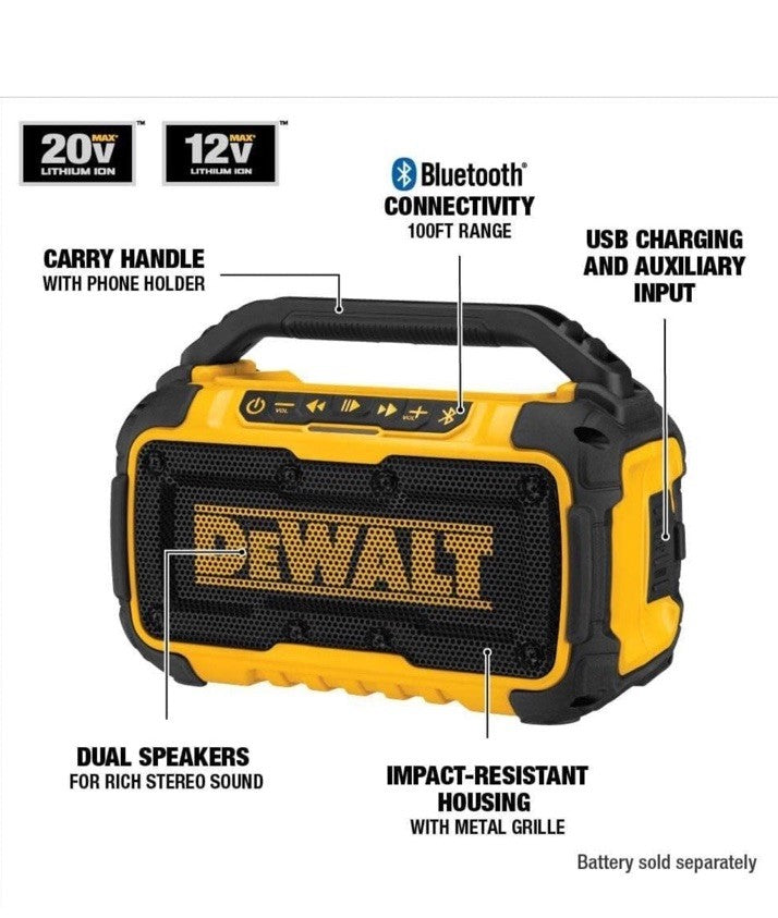 DEWALT DCR010 20-Volt Max Bluetooth Speaker