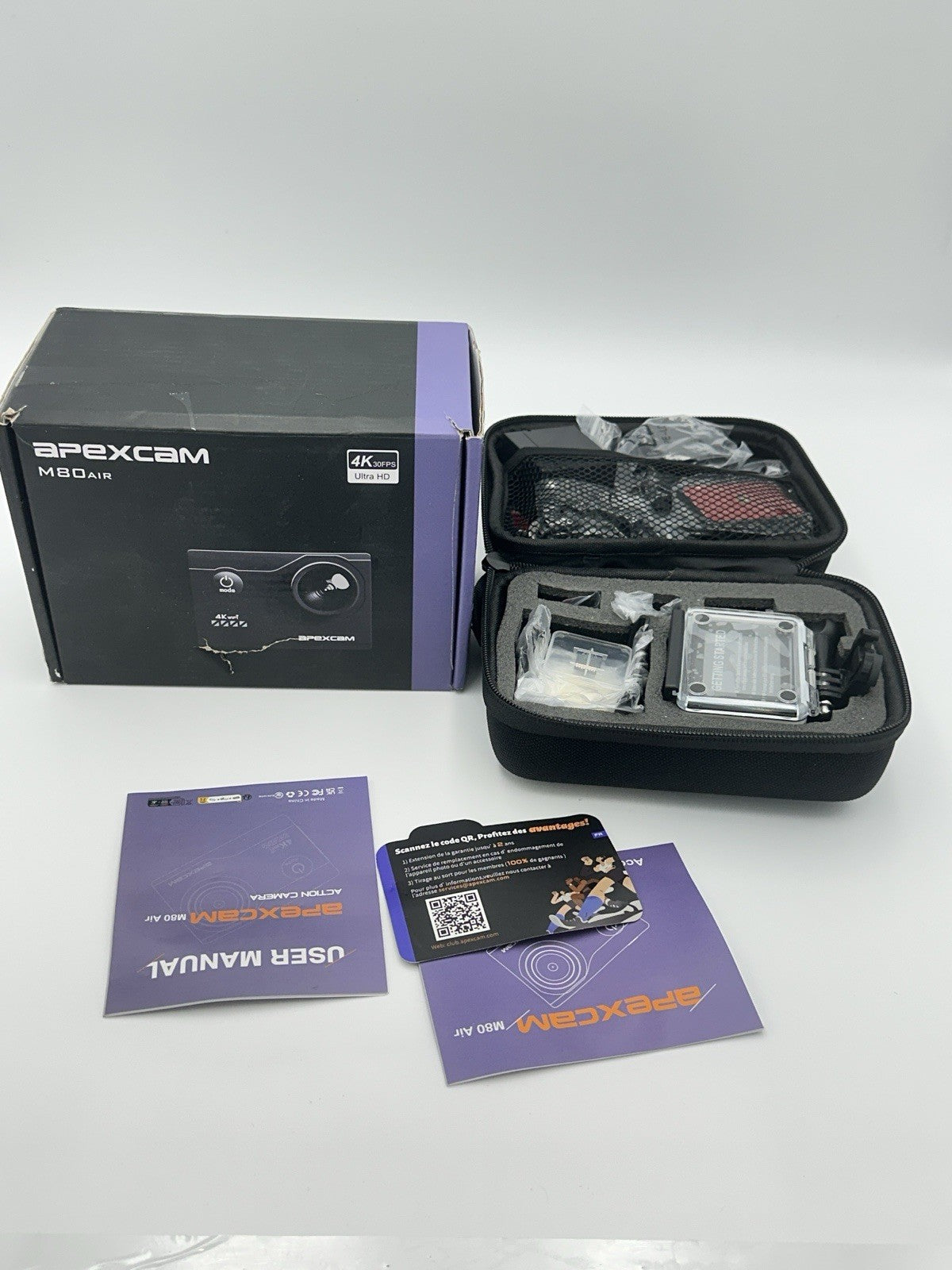 Apexcam M80 Air 4K 20MP Wifi Action Camera Open Box New
