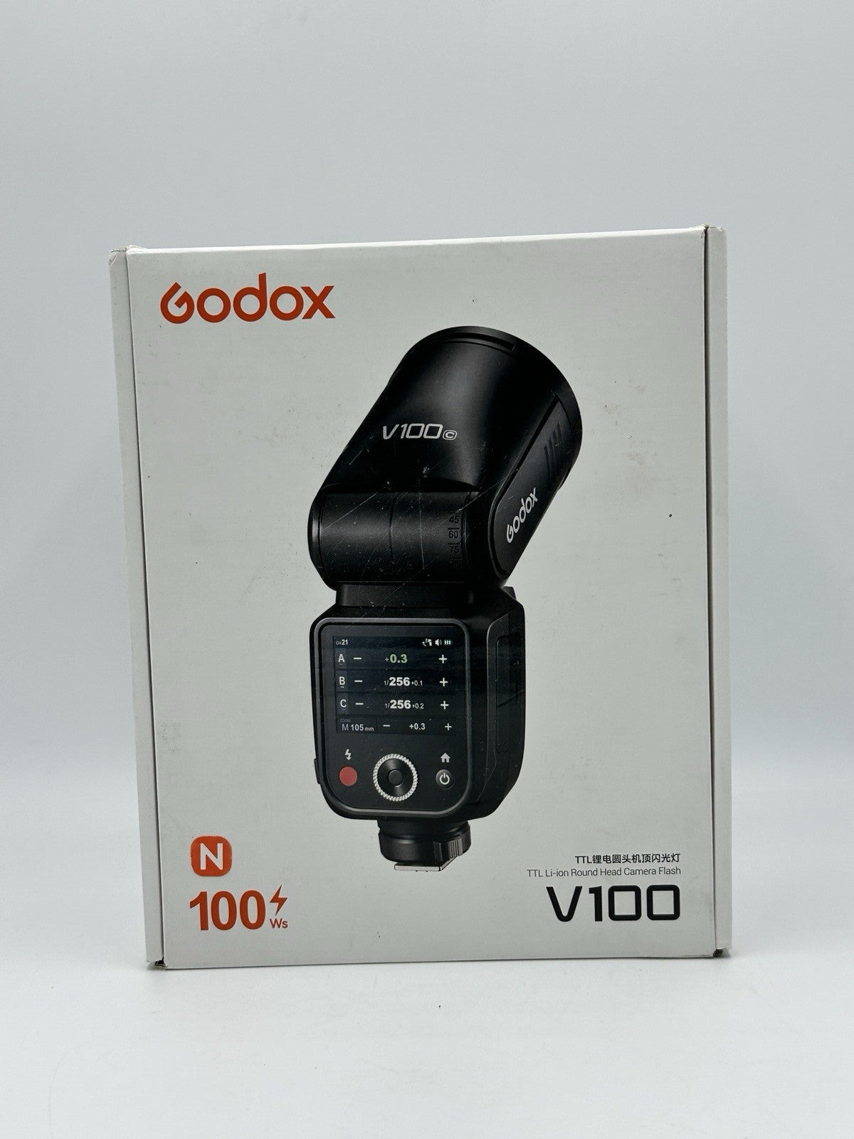 Godox V100 100Ws TTL Round Head Camera Flash TouchScreen Speedlite
