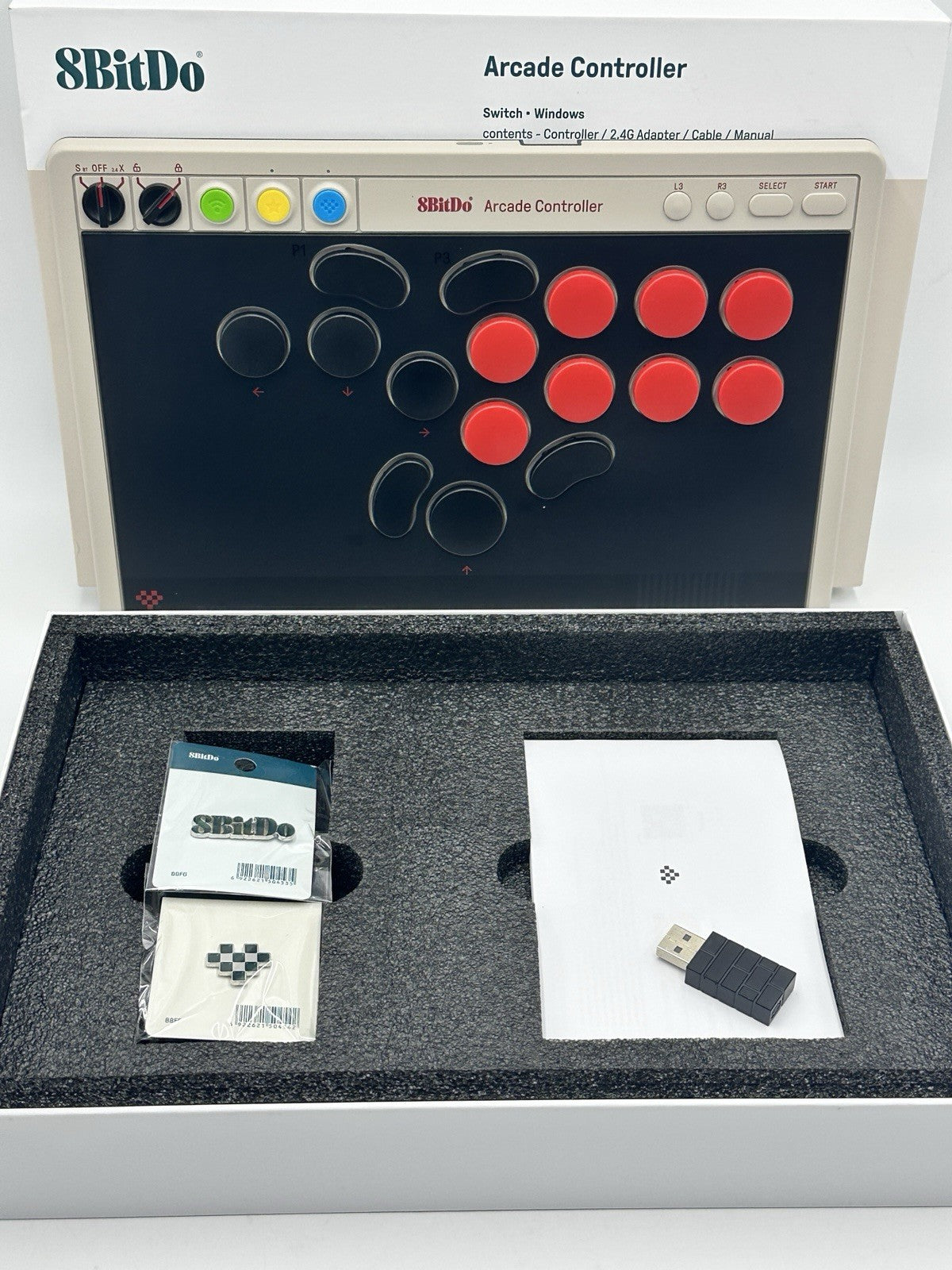 8BitDo All-Button Arcade Controller N Edition Switch 2 Windows Leverless