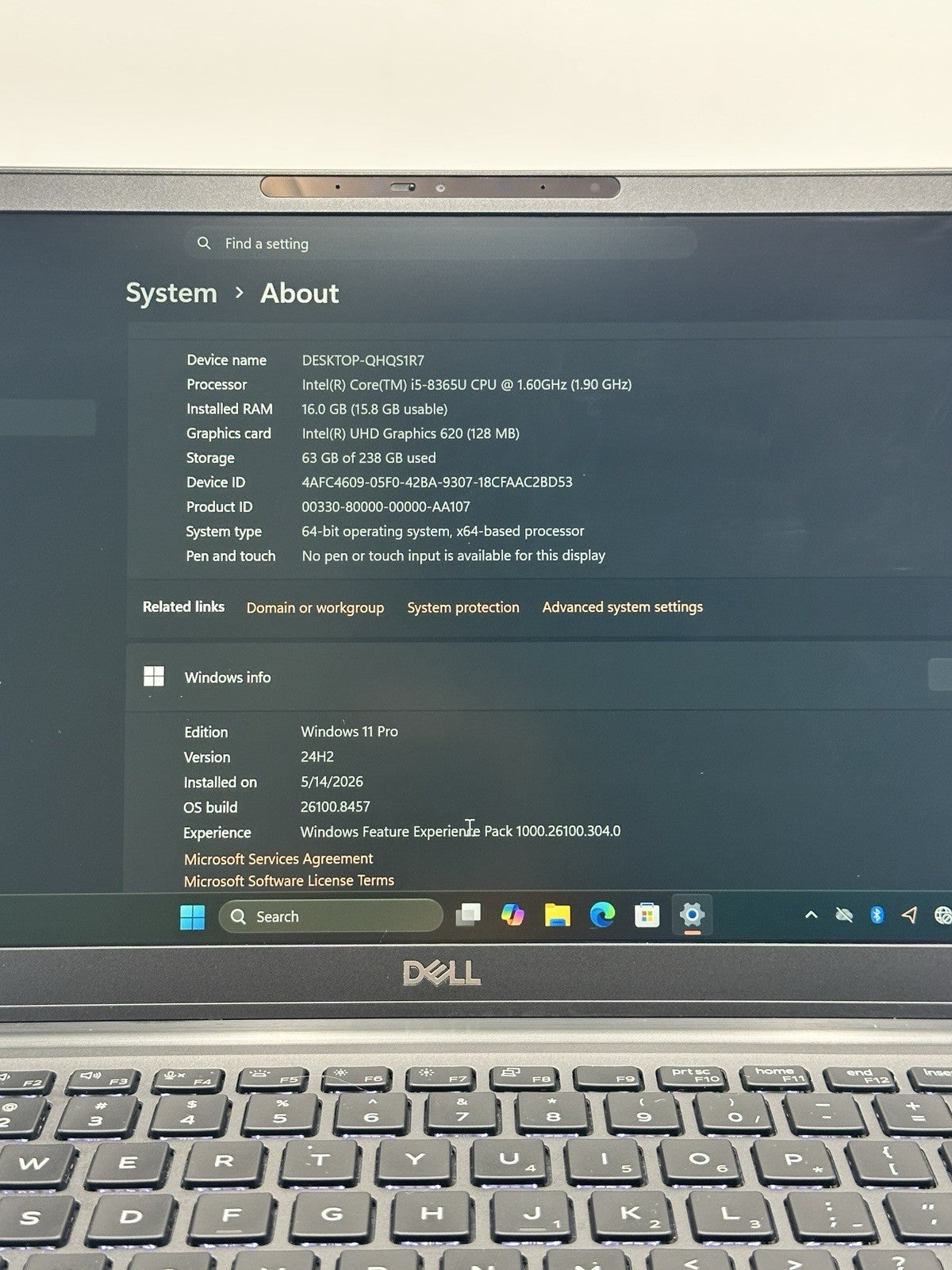 Dell Latitude 7400 14-inch I5  8th Gen 16GB RAM 256GB SSD Black