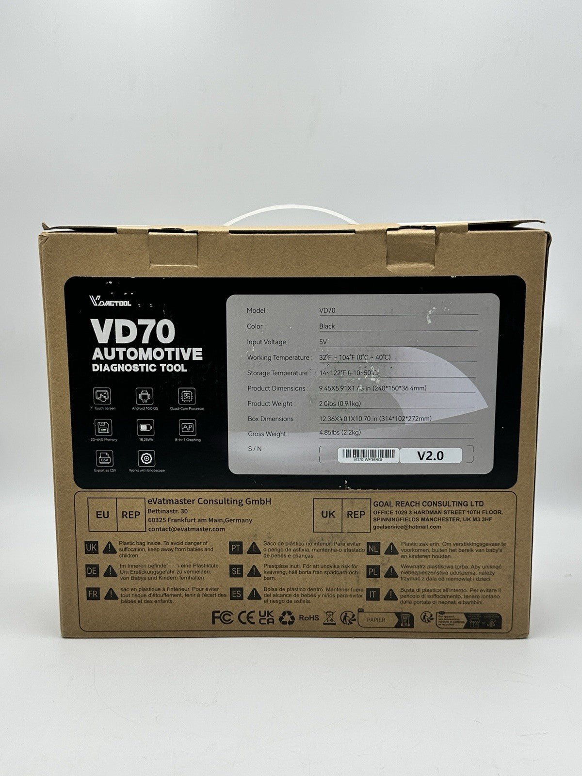 VDIAGTOOL VD70 OBD2 Scanner Bidirectional Tool Full System Diagnostic 39+ Rest