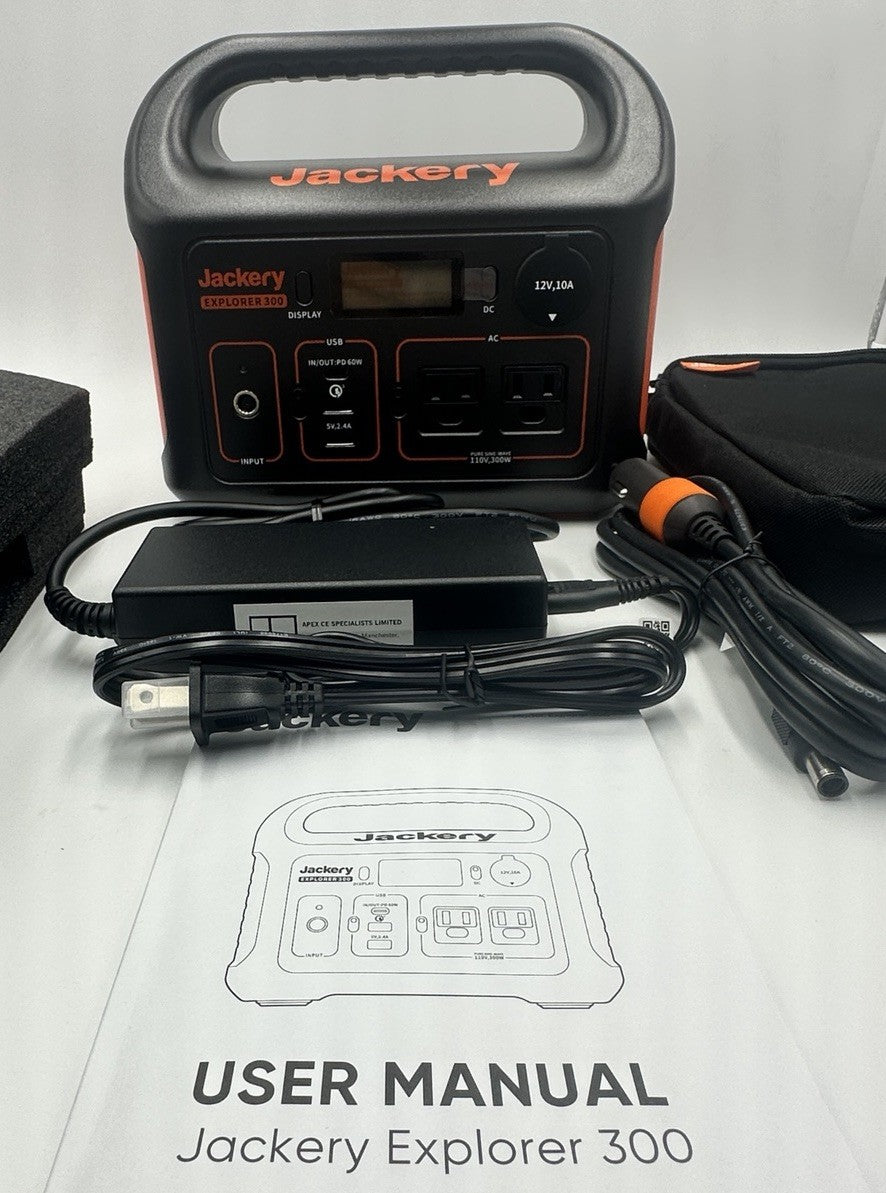 Jackery Portable Power Station Explorer 300, 292Wh Backup LiFePO4 Battery, So...