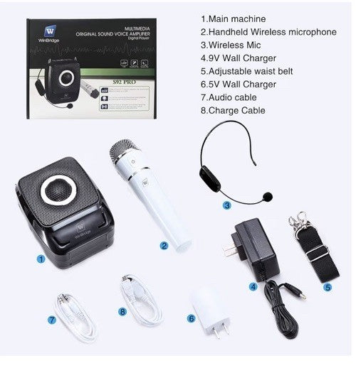 Voice Amplifier with Dual Professional Microphones Wireless-25W Portable Micr...