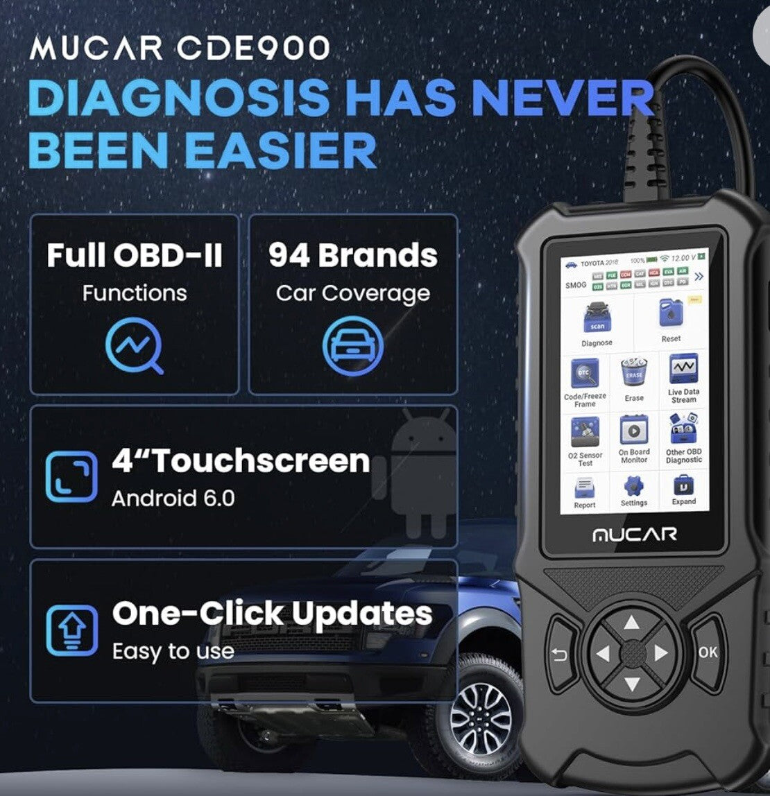 MUCAR CDE900 OBD2 Scanner, Check Engine Code Reader