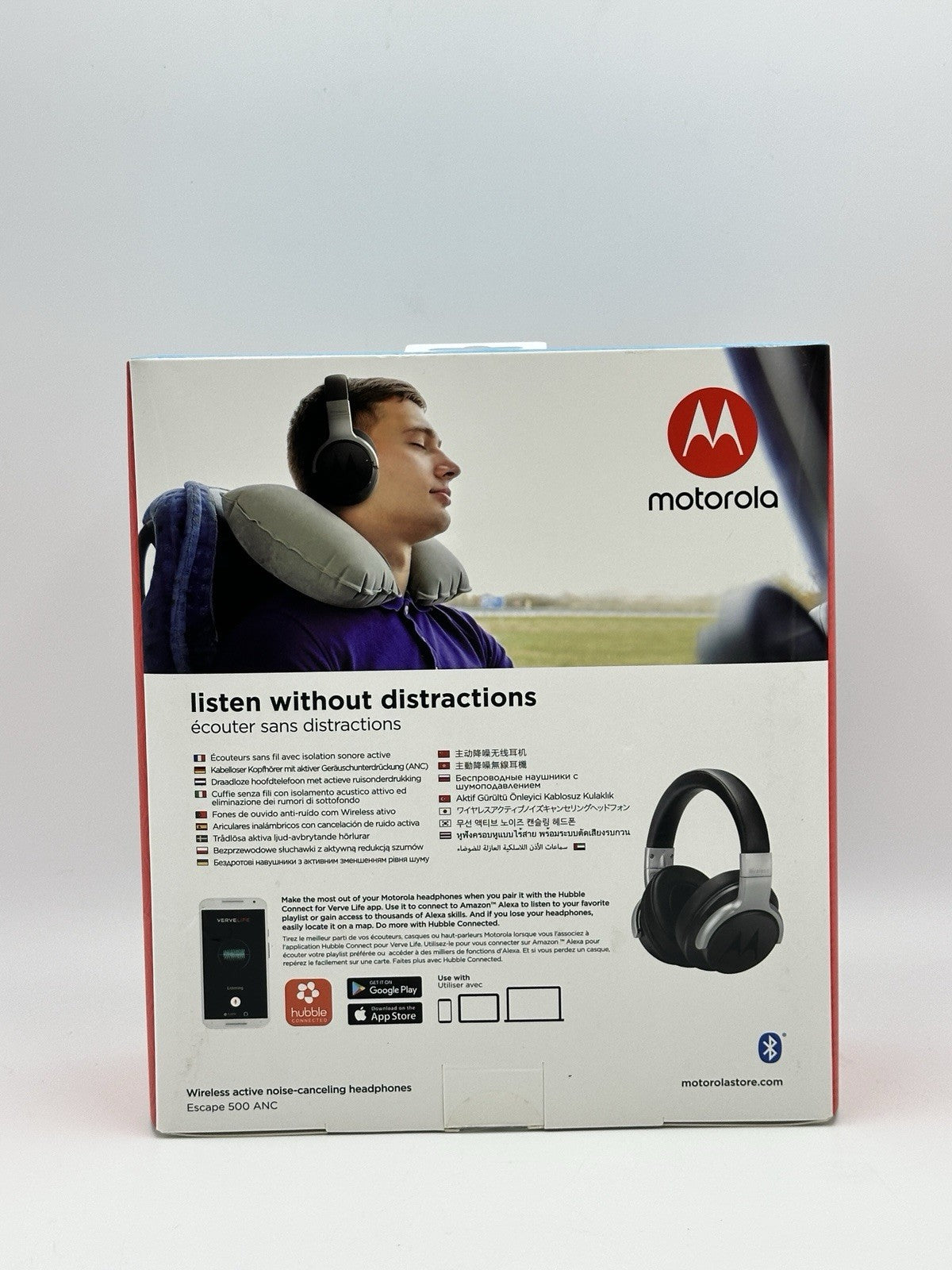 Motorola Escape 500 ANC Wireless Headphones with Active Noise Cancelling - BLK