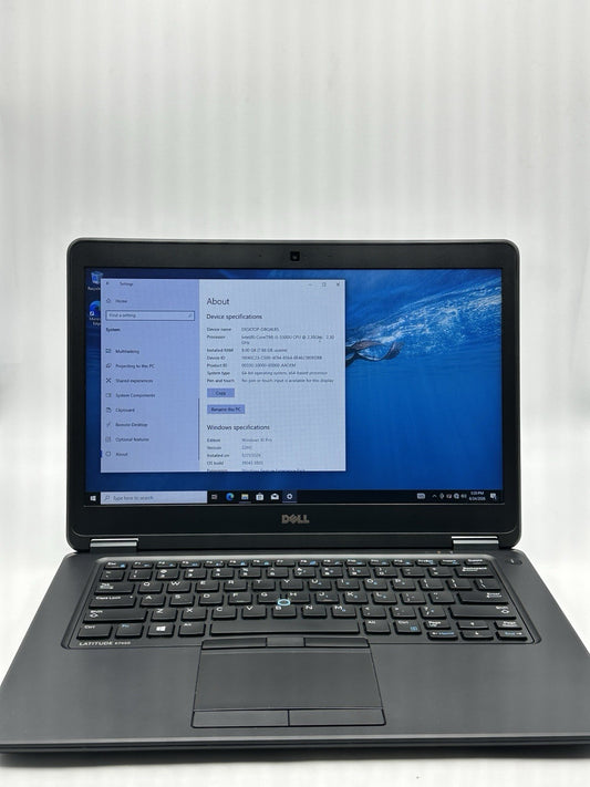 Dell Latitude E7450 Laptop 2.3GHz i5-5300U 8GB 256GB SSD- Win10 No Touch