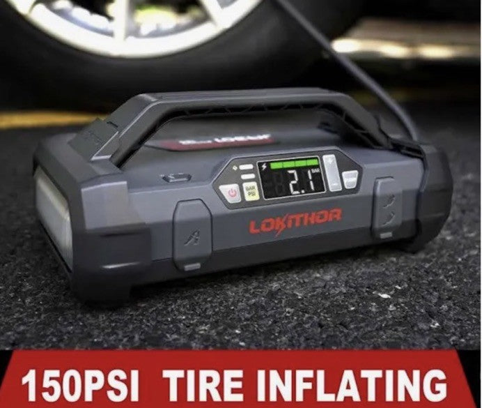 LokiThor JA301 2000A 12V Car Jump Starter With 150PSI Air Inflator + Flashlight