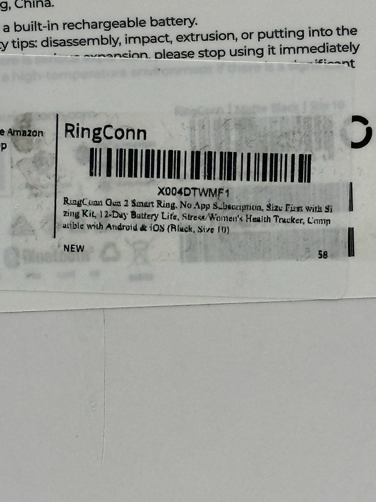 RingConn Gen 2 Ultra-Thin Smart Ring Size 10 Matte Black New