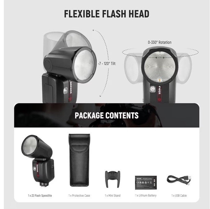 NEEWER Z2-S 2.4G TTL Round Head Flash Speedlite for Sony New Open Box
