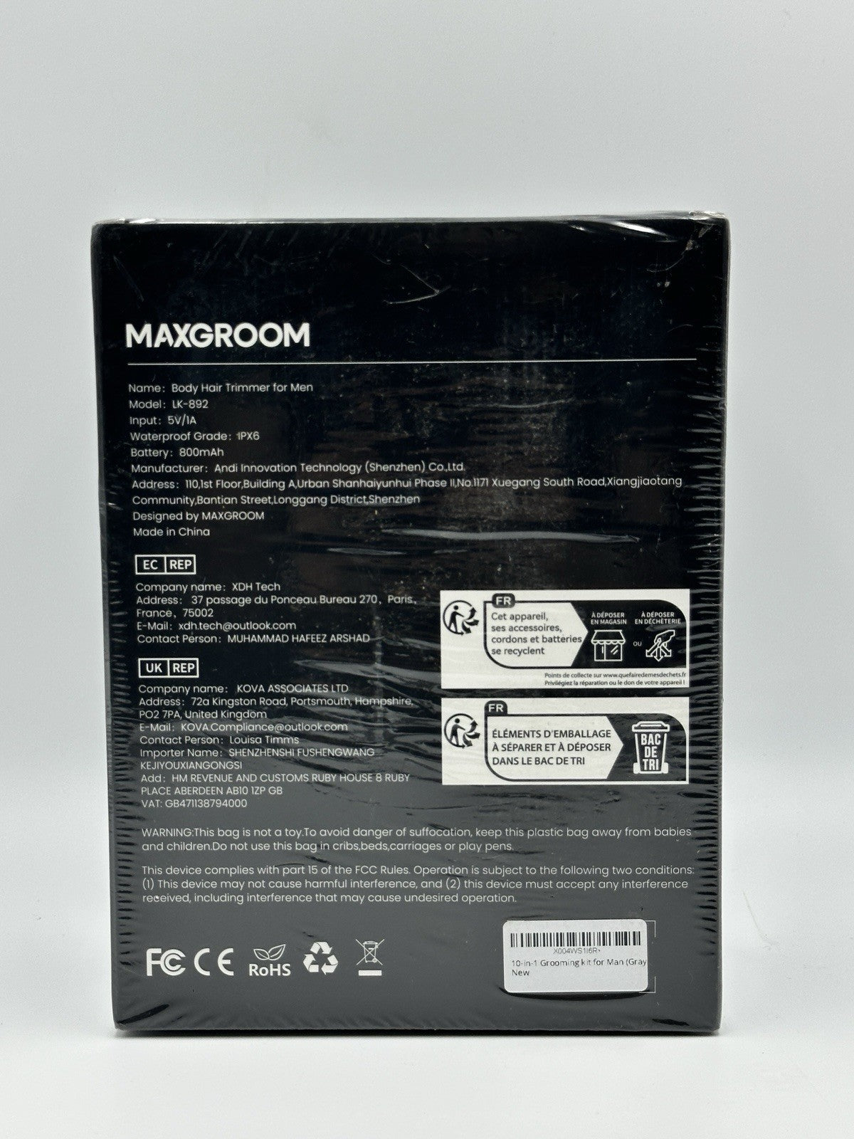 MAXGROOM Men's 5-in-1 Body Shaver Electric Trimmer VIO Shaver USB Rechargeable