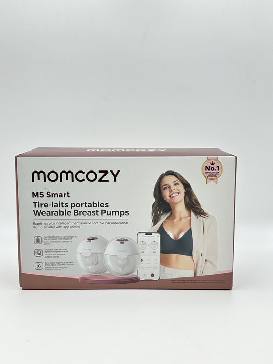 Momcozy M5 Smart APP Controlled Wearable Breast Pump, 2 Count-G, Quill Gray 