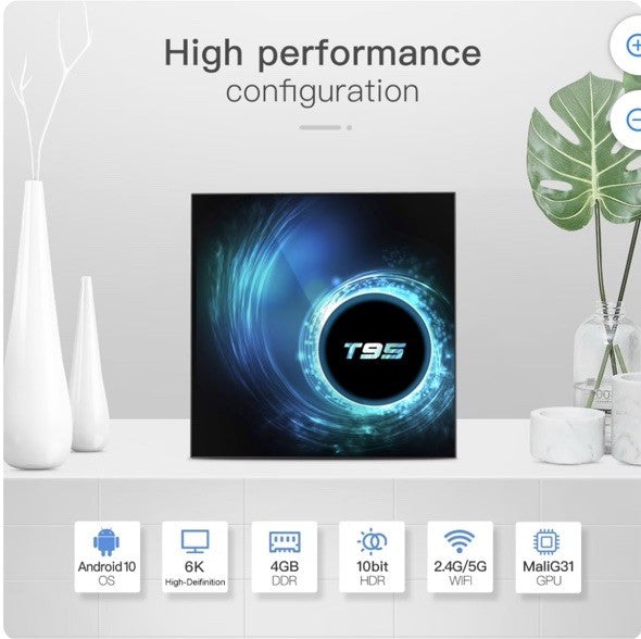 Android tv box tv android 10 T95 Smart TV BOX Wifi BT 4GB Ram 32Gb Rom
