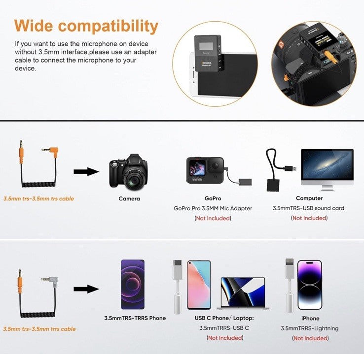 Comica BoomX-D Pro D2 2.4G Dual-Channel On-board Recording Wireless Microphone