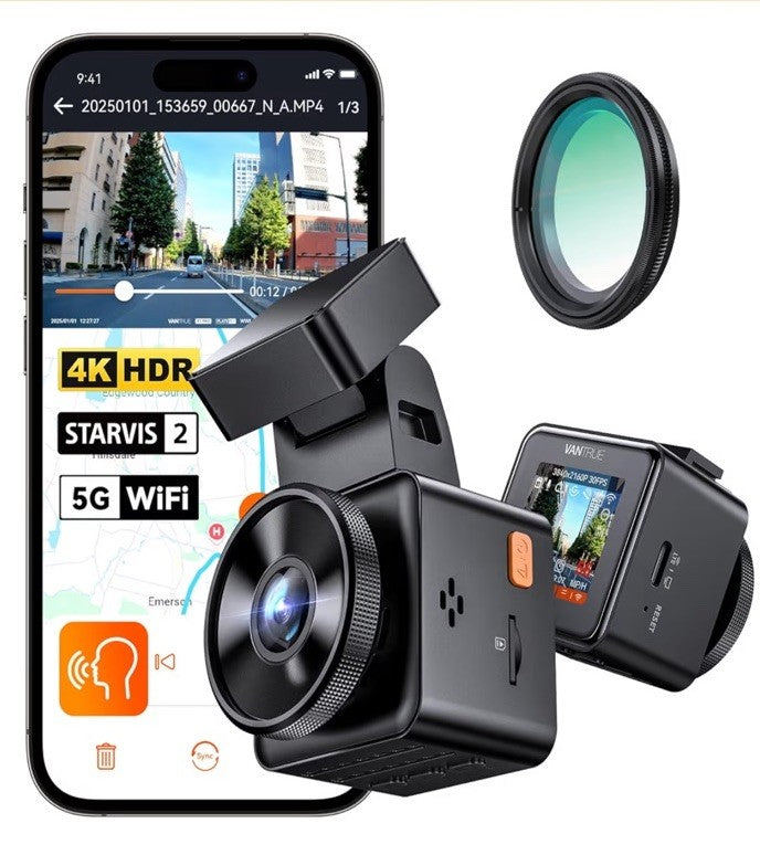Vantrue E1 Pro 4K Mini DashCam Front STARVIS 2 PlatePix™ HDR Night Vision Built-