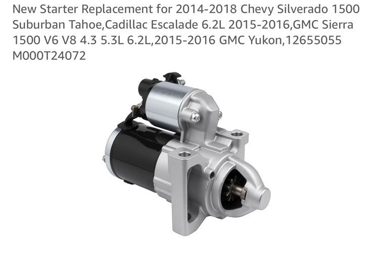 New Starter Replacement 2014-2018 Chez Silverado 1500 Subarban Tahoe,caddilac,es