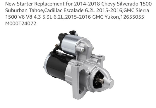 New Starter Replacement 2014-2018 Chez Silverado 1500 Subarban Tahoe,caddilac,es