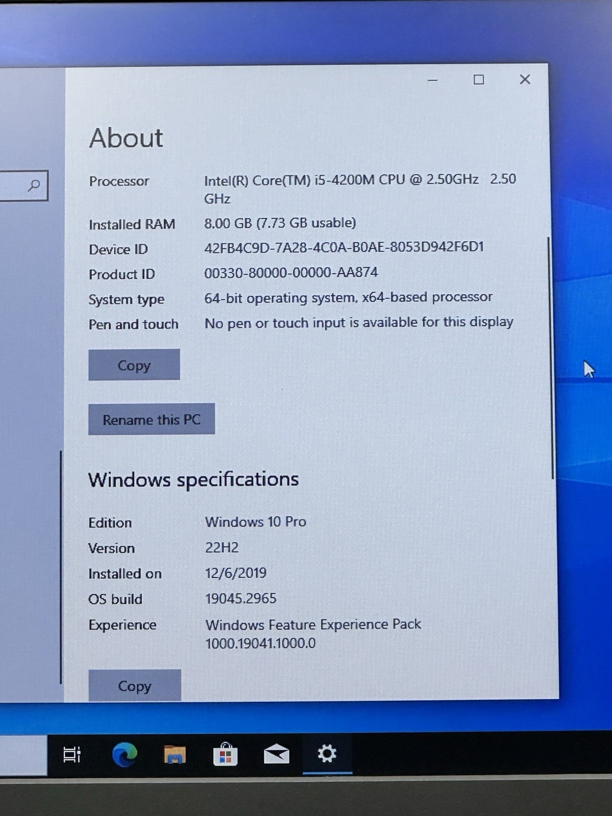 Lenovo ThinkPad L440 Core i5  4th Gen 8gbRAM 256 SSD Win 10 Pro