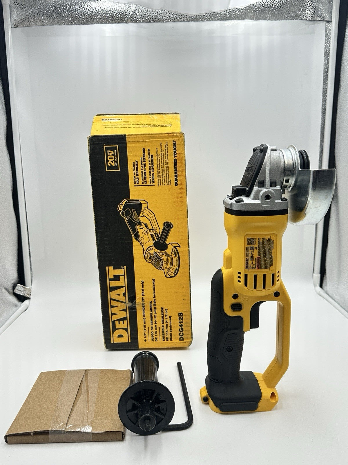 Dewalt DCG412B 20V MAX* Lithium Ion 4-1/2” grinder (Tool Only),Yellow