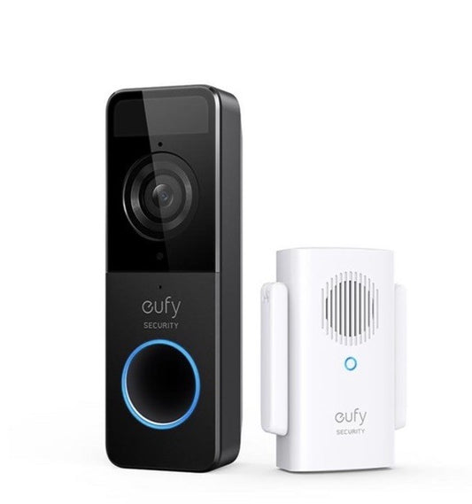 Eufy Full HD 1080p Battery Wireless Video Doorbell Slim with Chime - Black Used