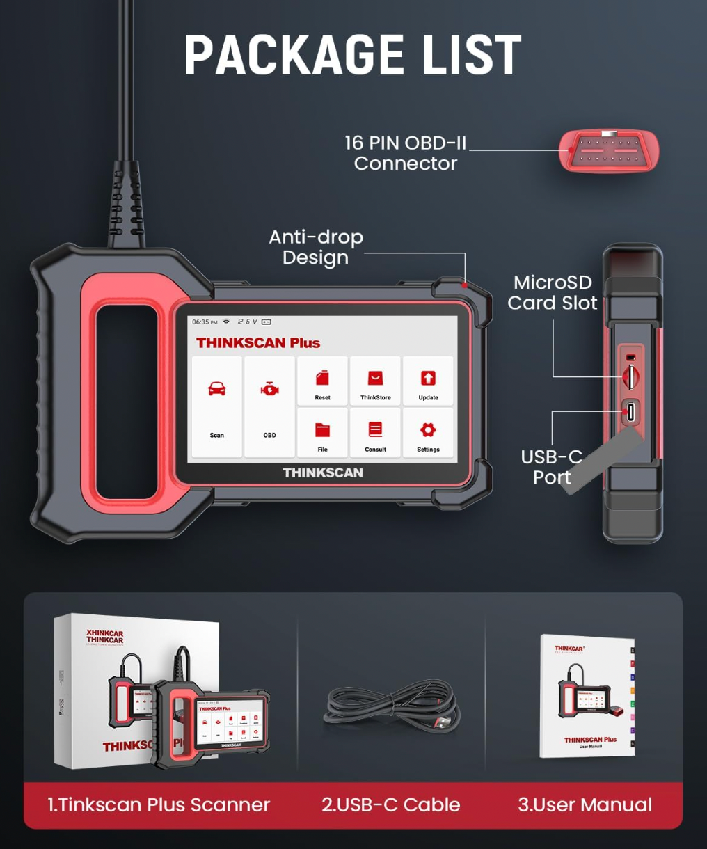 THINKCAR OBD2 Scanner, ThinkScan Plus S7 System Diagnostic Scan Tool