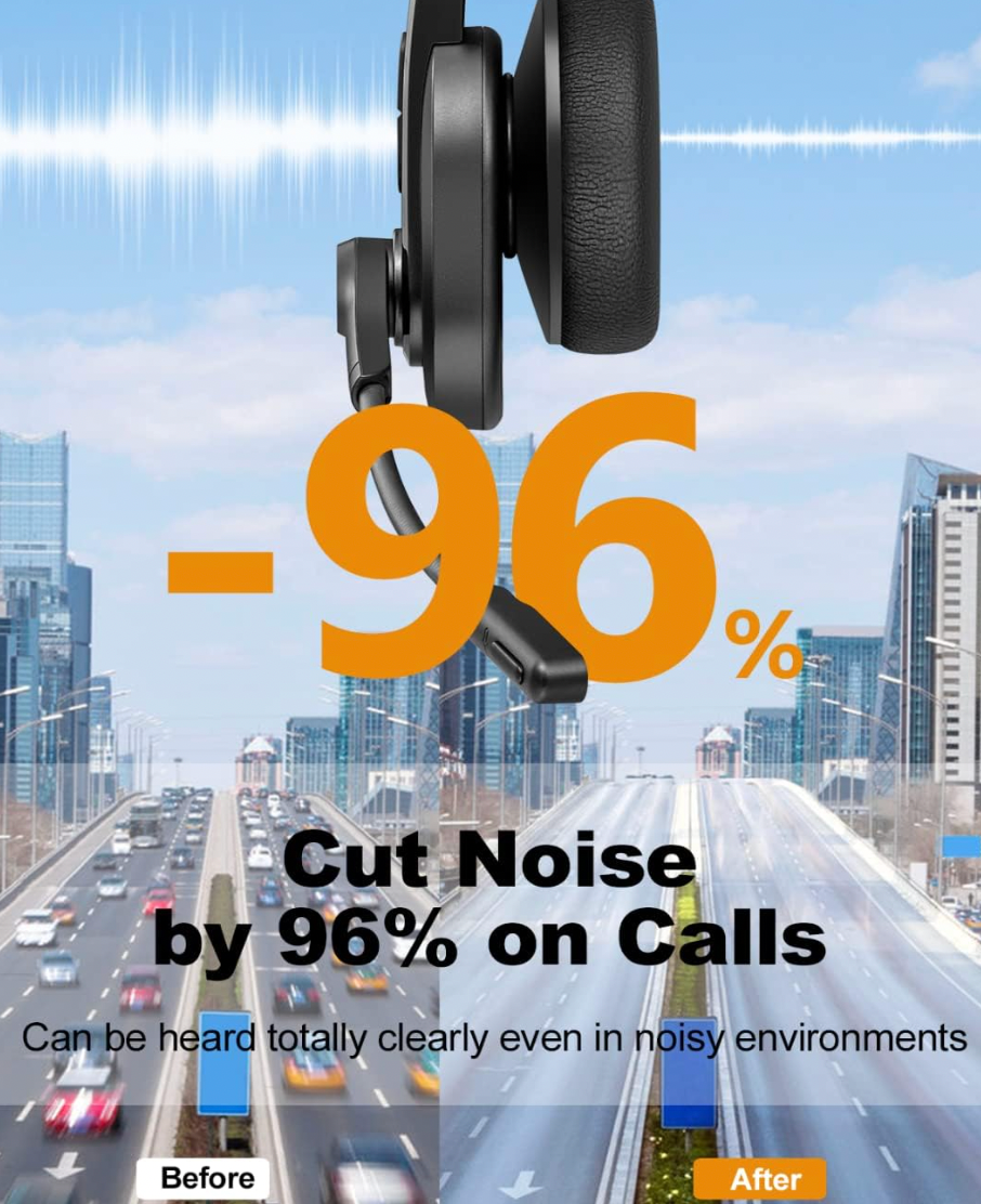 Bluetooth Headset, Sarevile Bluetooth Trucker Headset