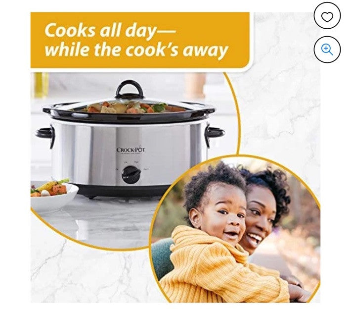 Crock-Pot 7 Quart Oval Manual Slow Cooker – Stainless Steel | Versatile, Large
