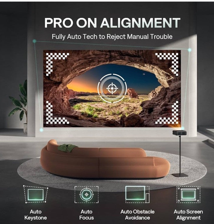 Aurzen EAZZE D1 Pro Smart Projector w/ WiFi and Bluetooth, Netflix Official Gray