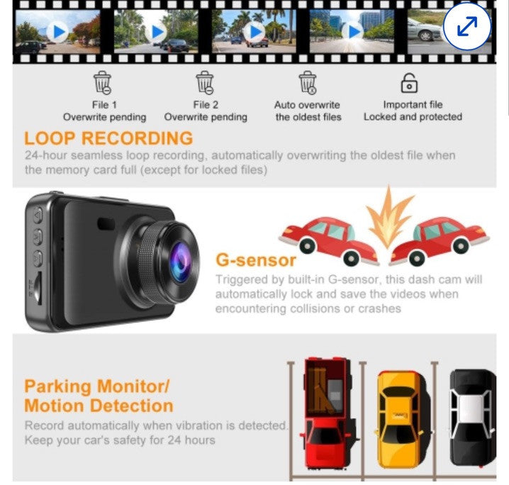 1080P HD Car Camera Including 32gb Memory Card (2 For 60)