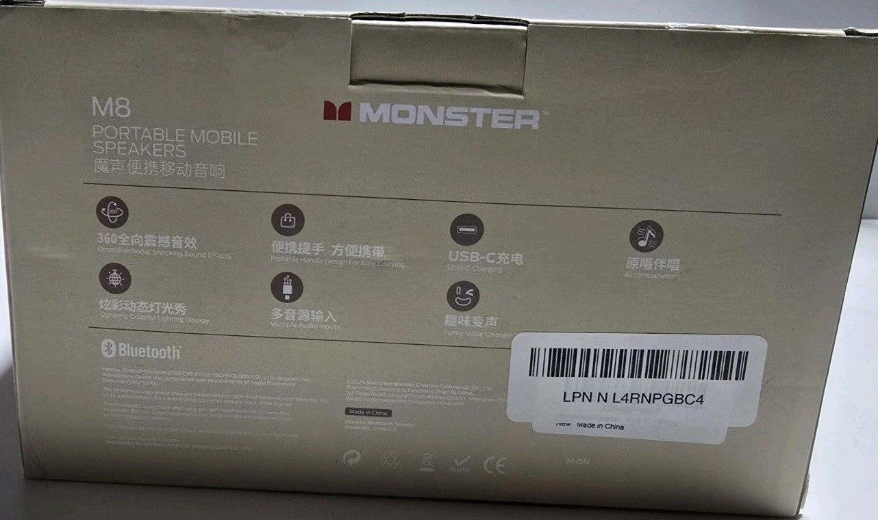 Monster M8 Portable Mobile Speakers With Karaoke