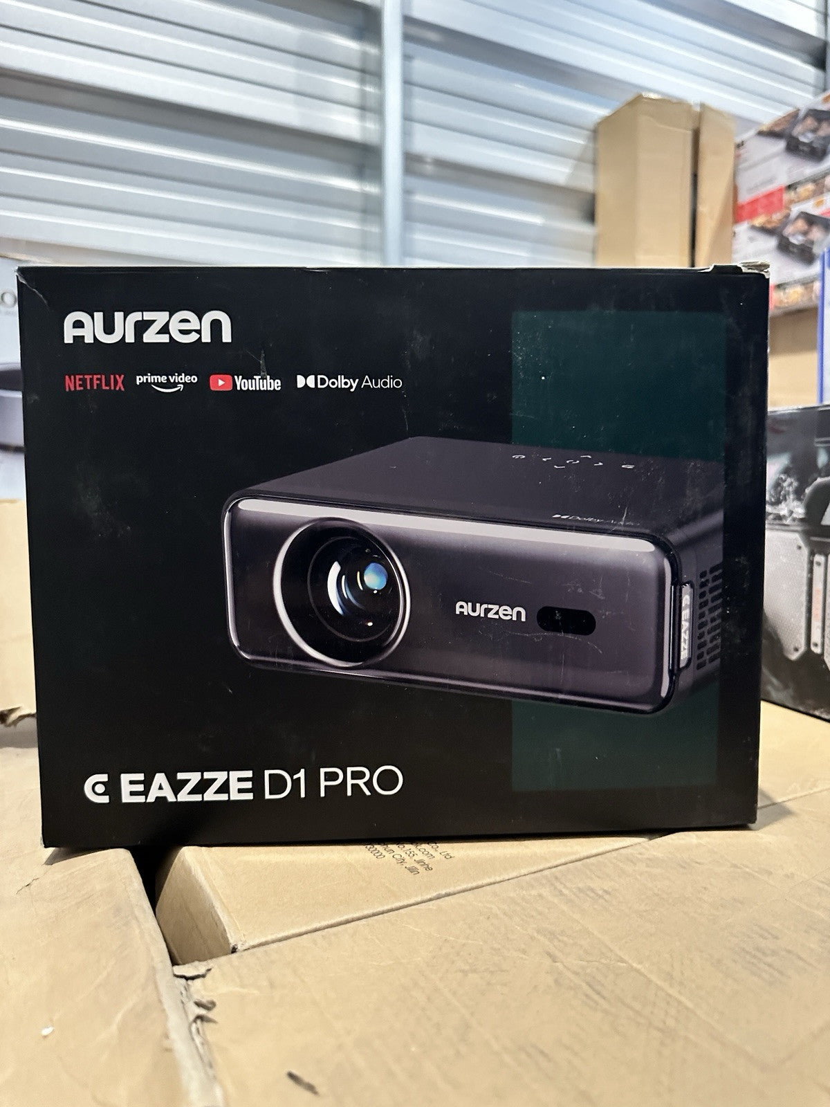 Aurzen EAZZE D1 Pro Smart Projector w/ WiFi and Bluetooth, Netflix Official Gray