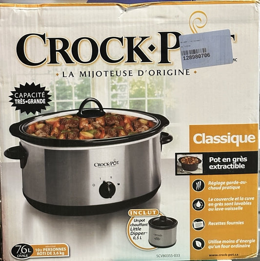 Crock-Pot 7 Quart Oval Manual Slow Cooker – Stainless Steel | Versatile, Large